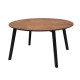 Table basse ronde - Noyer et noir - L 80 x P 80 x H 42 cm - SELIN