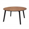 Table basse ronde - Noyer et noir - L 80 x P 80 x H 42 cm - SELIN