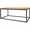 Table basse rectangulaire - Bois naturel effet marqueterie - Ethnique - Sur pieds - L 110 x P 60 x H 43 cm