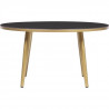 Table basse ronde - Noir et doré - L 80 x l 80 x H 43 cm - ELISE
