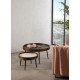Table salon - Noyer et noir - - L 80 x P 80 x H 40 cm  - ROSA