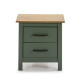 Table de chevet 2 tiroirs - Décor vert -  L 46 x P 36 x H 35 cm - MADINA