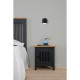 Chevet 1 porte en PIN MASSIF - Décor Anthracite - L 46 x L 35 x H 49,5 cm - VALENTINA
