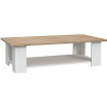 PILVI Table basse rectangulaire - Blanc et chene sonoma - L 110 x P 60 x H 31 cm