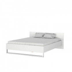 LIGNE Lit adulte - 160x200 cm - Pieds en métal - Blanc mat