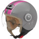 NOX Casque Jet N210 Gris Nardo Rose