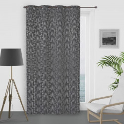 SOLEIL d'OCRE Rideau a oeillets Paon - 135 x 250 cm - Gris ardoise