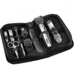 WAHL 05604-616 - Deluxe Travel Kit - Tondeuse de précision batterie lithium-ion et trousse de toilette - Tete rotative - Peigne