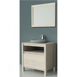 LUNA Ensemble meubles de salle de bain L 80 cm - Placage bois chene