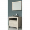 LUNA Ensemble meubles de salle de bain L 80 cm - Placage bois chene