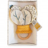 Doudou et Compagnie - Hochet Pour Bébé - Jeux d'éveil - 16 cm - Gris/Jaune - Idée Cadeau Bio - Pollen L'Abeille Bio - DC3845