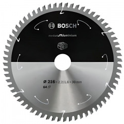 Lame de scie circulaire au carbure BOSCH PROFESSIONAL 216 x 30 x 2,2 mm (64 dents) - Aluminium