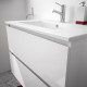 Ensemble Meuble de salle de bain 2 tiroirs - Blanc brillant - L 60 cm - LAGOON