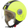 NOX Casque Jet N210 Jaune Fluo Noir