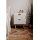 Chevet 2 tiroirs -  Décor chene sonoma Blanc - L 40 x P 30 x H 51,9 cm - GOTEBORG