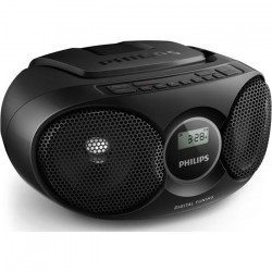 PHILIPS AZ215B/12 Lecteur CD avec tuner numérique et entrée audio 3,5 mm - Noir