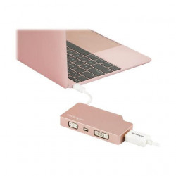 StarTech.com Adaptateur multiport USB-C - Or rose - 4-en-1 USB-C vers VGA, DVI, HDMI, ou Mini DisplayPort (CDPVDHDMDPRG)