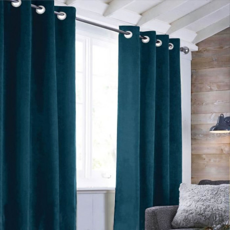 Rideau sueden 100% Polyester - Bleu intense - 140x250 cm