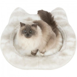 TRIXIE Lit Nelli contour de chat - 70 x 60 cm - Blanc et taupe - Pour chien