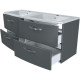 Ensemble Meuble de salle de bain 4 tiroirs + Vasque - Anthracite - L 120 x P 46 x H 14 cm - BENT