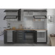 LASSEN Cuisine complete L 260 cm - Décor Gris Matera