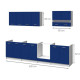 EXTRA - Cuisine complete L 300 cm - Bleu Mat
