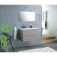RONDO Meuble salle de bain - L 80 cm - 2 tiroirs + vasque - Taupe