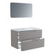 RONDO Meuble salle de bain - L 80 cm - 2 tiroirs + vasque - Taupe