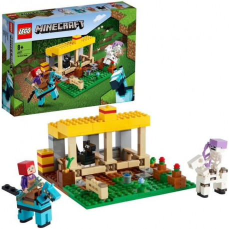 LEGO 21171 Minecraft L'écurie Jouet Ferme avec Figurine Cavalier Squelette, Jouet Filles et Garçons