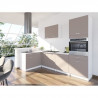 EXTRA - Cuisine complete d'angle colonne L 300cm - Gris Argile Mat