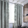 Rideau Havane a oeillets - Aspect cuir - 140 x 250 cm - Gris