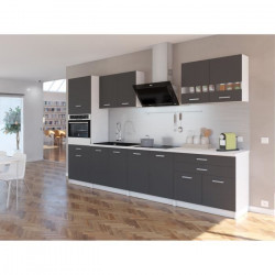 EXTRA - Cuisine complete colonne L 300cm - Gris Mat