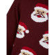 MERRY CHRISTMAS Pull de Noël Pere Noël - Enfant - Rouge Bordeaux