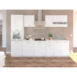 EXTRA Cuisine complete L 300 cm avec colonne - Blanc mat