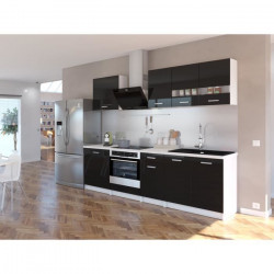 EXTRA - Cuisine complete L 240cm - Noir Laqué