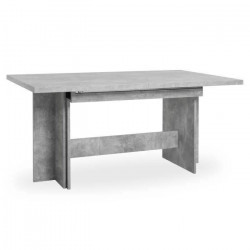 Table a manger extensible de 8 a 12 personnes - Classique - Effet béton structuré - ANCONA - L 160 / 310 x l 90 cm