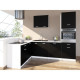 EXTRA - Cuisine complete d'angle colonne L 300cm - Noir Mat