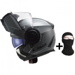LS2 Casque Modulable Scope Gris Nardo + Cagoule