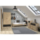 GAMI Ensemble lit enfant + tete de lit avec rangement - Décor Chene artisan et noir - 90 x 190 cm - CHATEL