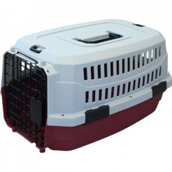 M-PETS Caisse de transport Viaggio Carrier XS - 48,3x32x25,4cm - Bordeaux et gris - Pour chien et chat