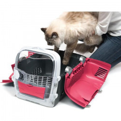 CAT IT Cage de transport Cabrio - Rouge cerise - Pour chat