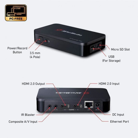 AVerMedia EzRecorder330- Booetier Enregistrement et Streaming en Full HD 1080p sans PC- Passerelle 4K-Compatible Consoles Nex…