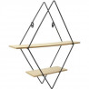 THE HOME DECO FACTORY Étagere murale losange en bois et métal - 40 x 10 x 46 cm - Noir et beige