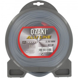 JARDIN PRATIQUE Fil nylon alu line OZAKI pour débroussailleuse - Ø 2,5  mm - L 81 m