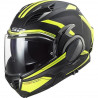 Casque modulable LS2 Valiant II Revo noir jaune + cagoule