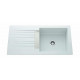 EWI Evier cuisine a encastrer 1 grand bac + 1 égouttoir Soledad - Résine - 100 x 50 cm - Blanc