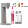 MYSODA - Pack machine a soda Woody Gray (machine + 1 cylindre +  2 bouteilles 1L)
