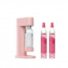 MYSODA P2C-WD002F-LP - Pack Machine a eau pétillante Woody Pink -  2 cylindres de CO2 60L inclus 1 - bouteille 1L de gazéific…