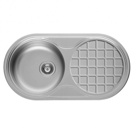 NORD INOX Évier a encastrer - Inox - 1 bac et 1 égouttoir - 85 x 45 x 15 cm