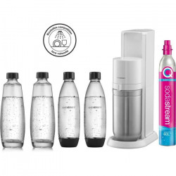 SODASTREAM DUOBICB - Machine DUO Blanche Pack 4 bouteilles (2 carafes DUO + 2 Fuse LV) + 1 cylindre d'échange CQC